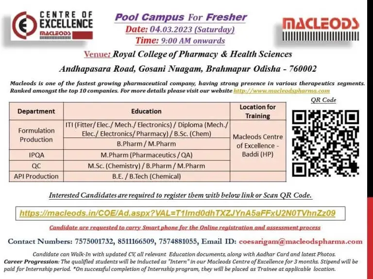 Pool Campus Drive for FRESHERS