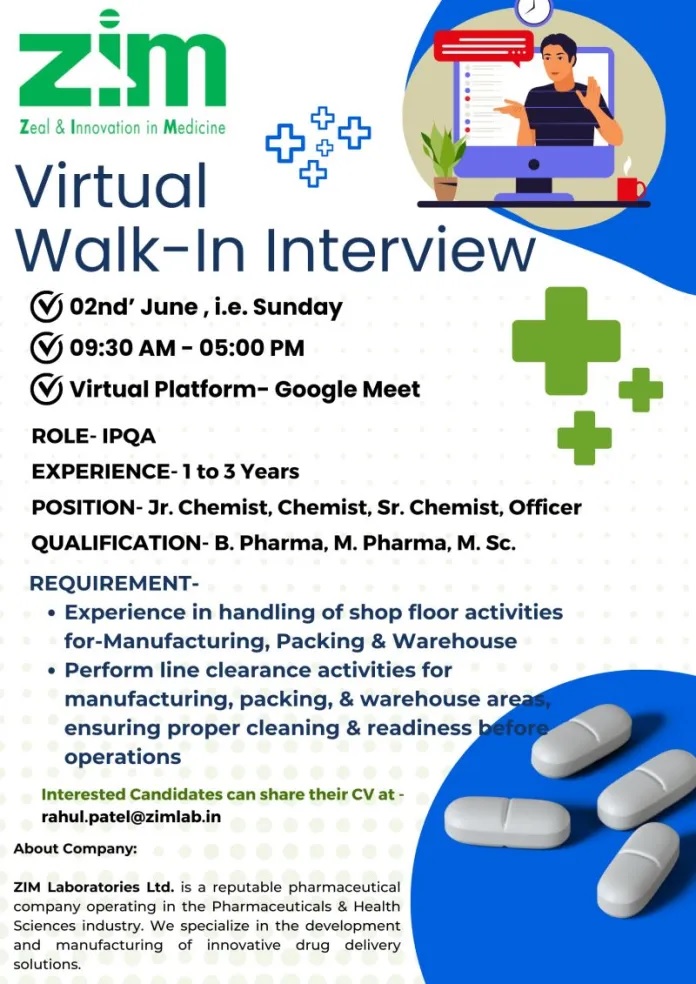 Zim Laboratories virtual interviews