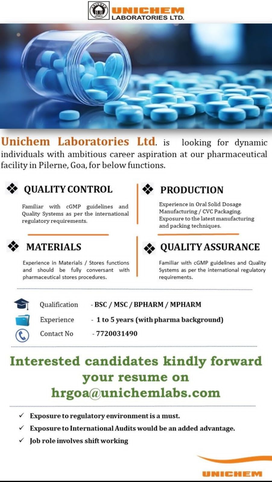 Unichem Laboratories -Opening