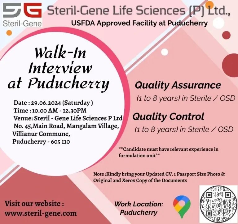 SG Steril-Gene Life Sciences (P) Ltd.,-Interview