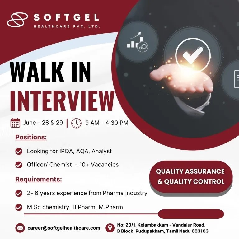 Softgel Healthcare Pvt. Ltd -Interview