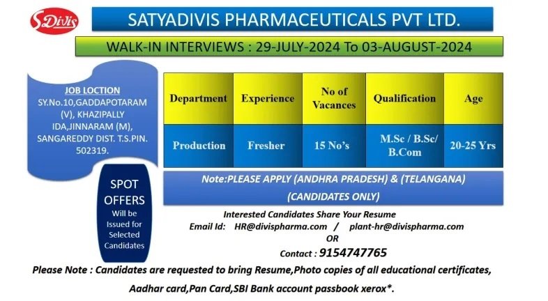 Satyadivis Pharmaceuticals (Divis)-Interview