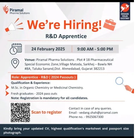 Piramal Pharma-Walk-in Interview