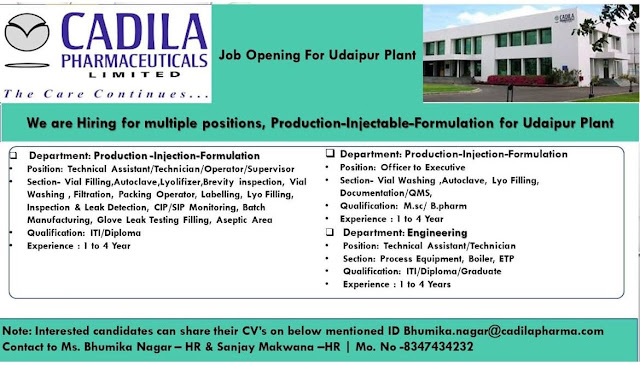 Cadila -Hiring