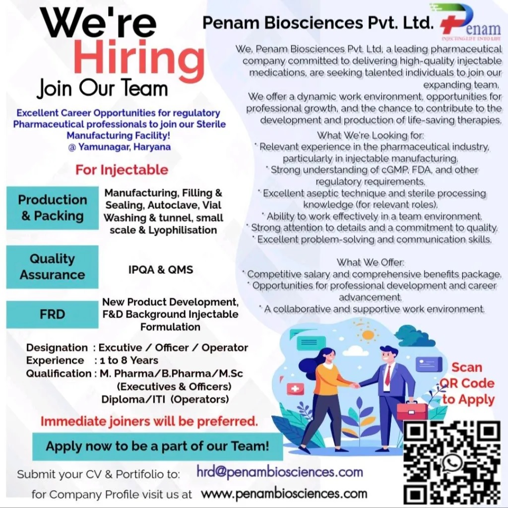 Penam Biosciences Pvt. Ltd- Hiring