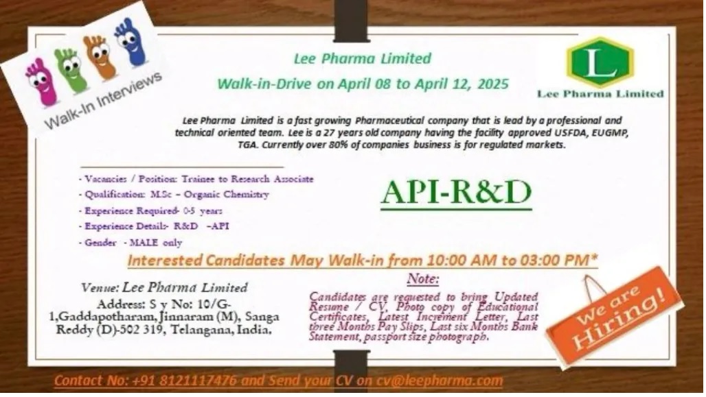 Lee Pharma Limited-Walk-In
