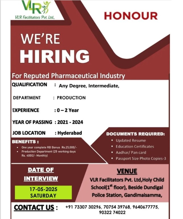 Honour Lab Limited - Walk-In Interviews