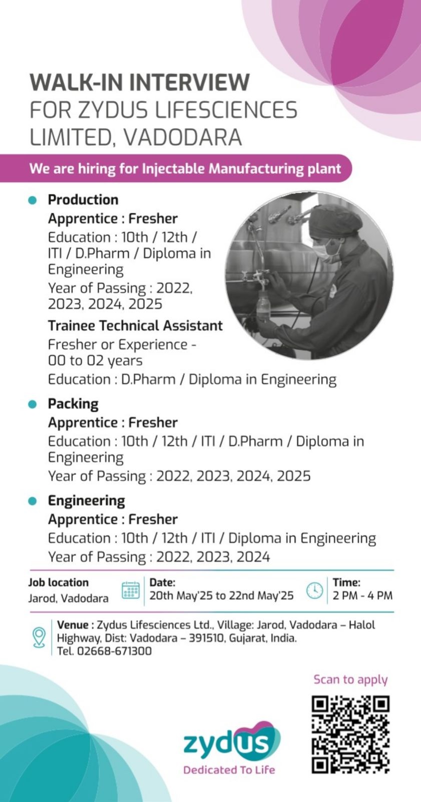 Zydus Lifesciences- Walk In Interview