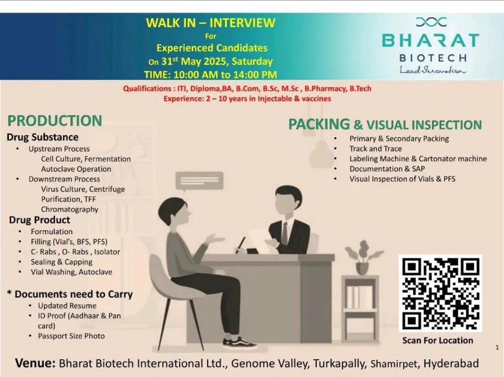 Bharat Biotech -Walk-In