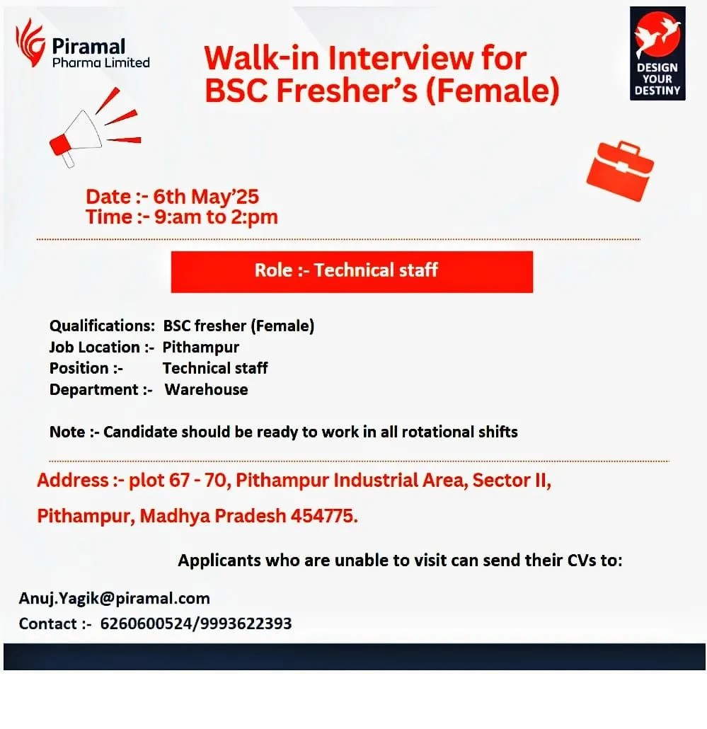 Piramal Pharma-Walk-In Interview