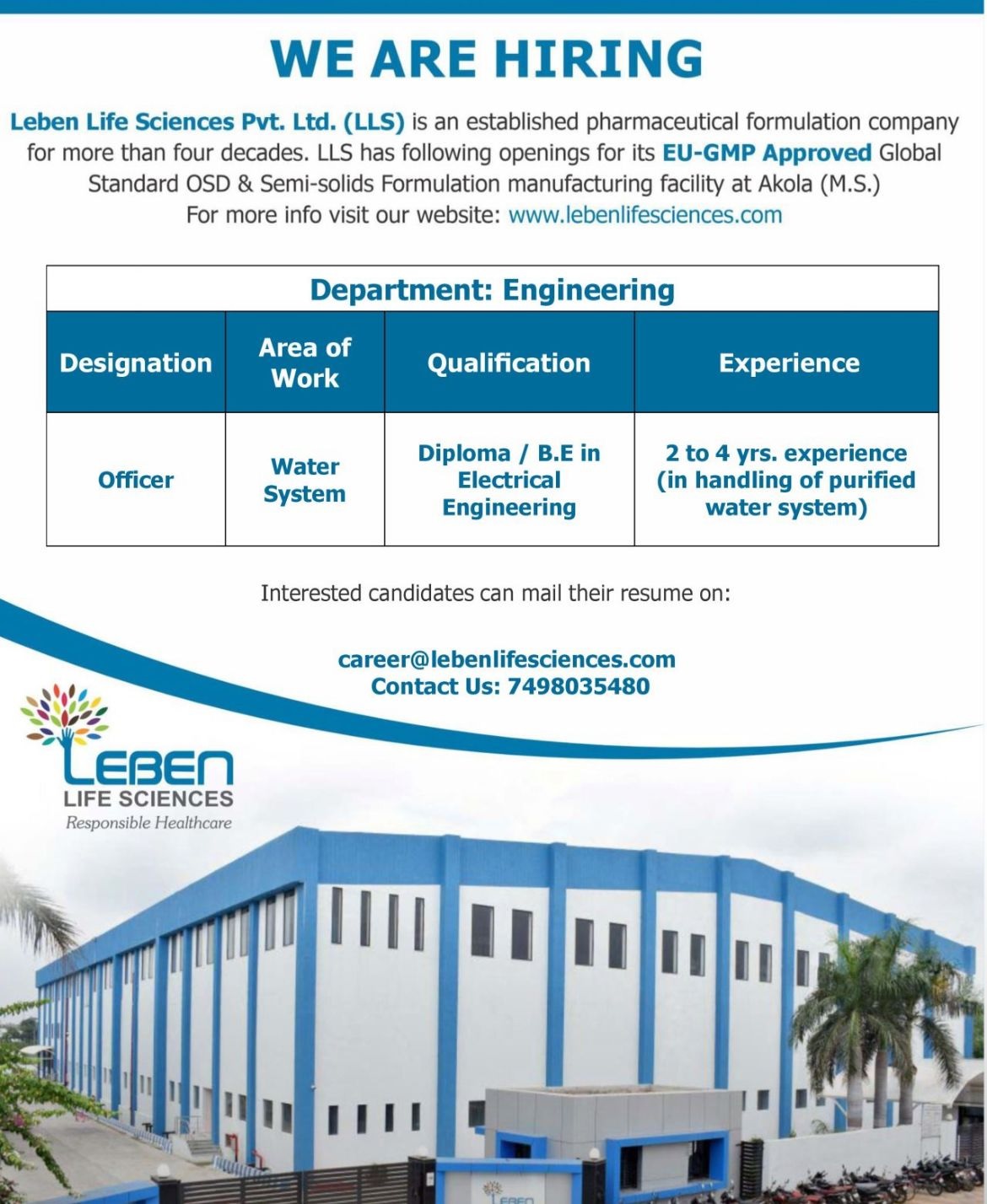 Leben Life Sciences- Hiring