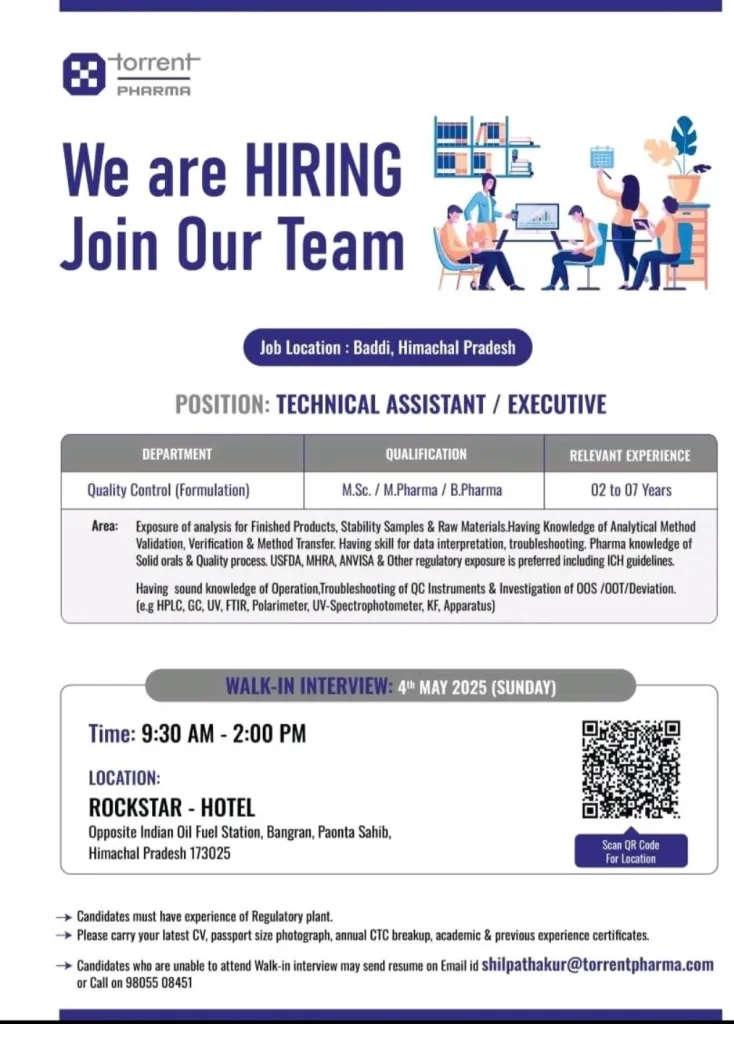 Torrent Pharma-Walk-In
