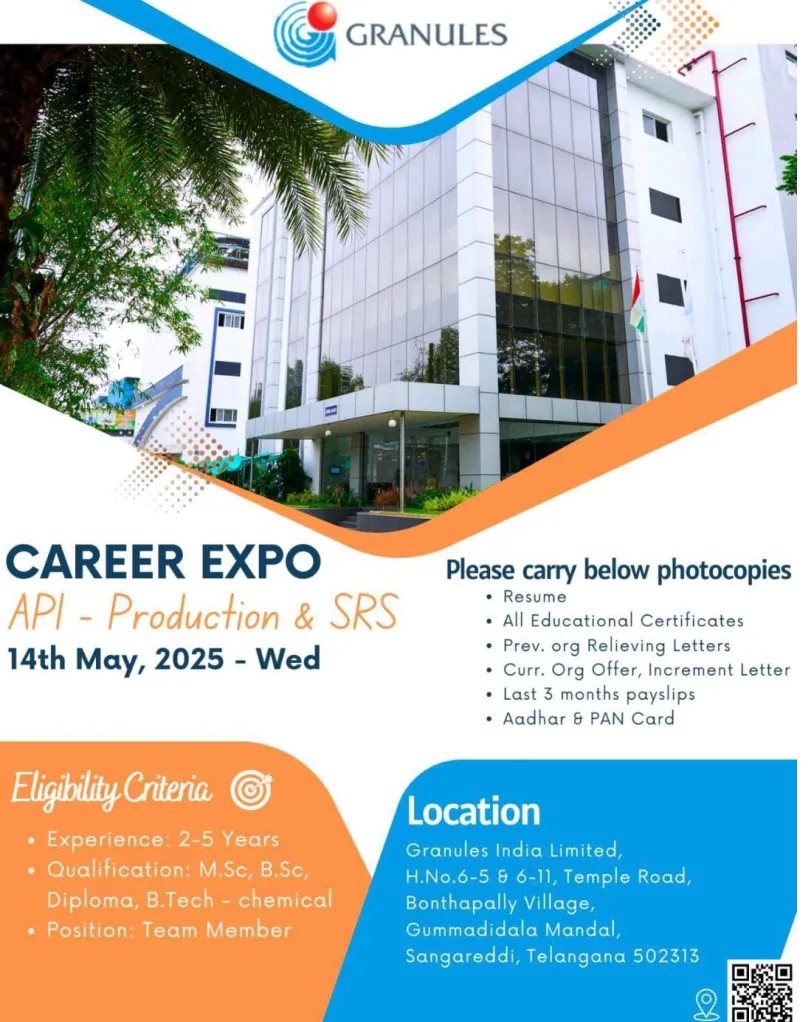 Granules India- Walk-In Interview