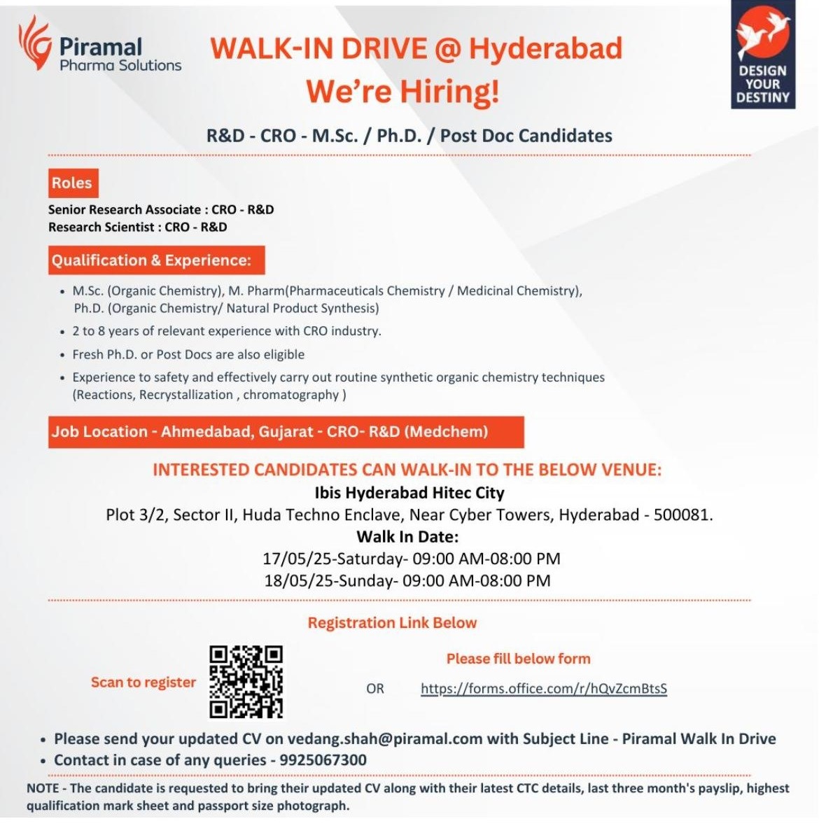 Piramal- Walk In Interview