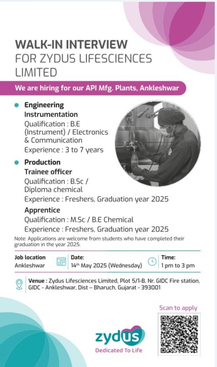 Zydus Lifesciences- Walk In Interview
