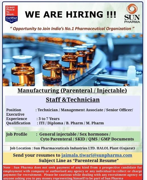 Sun Pharma- Hiring