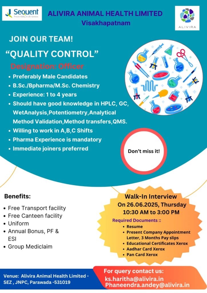 Alivira Animal Health Limited - Walk-in Interview