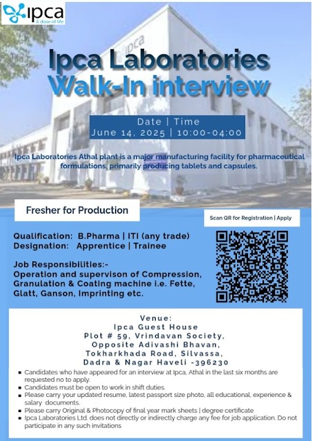 Ipca Laboratories- Walk-In Interview