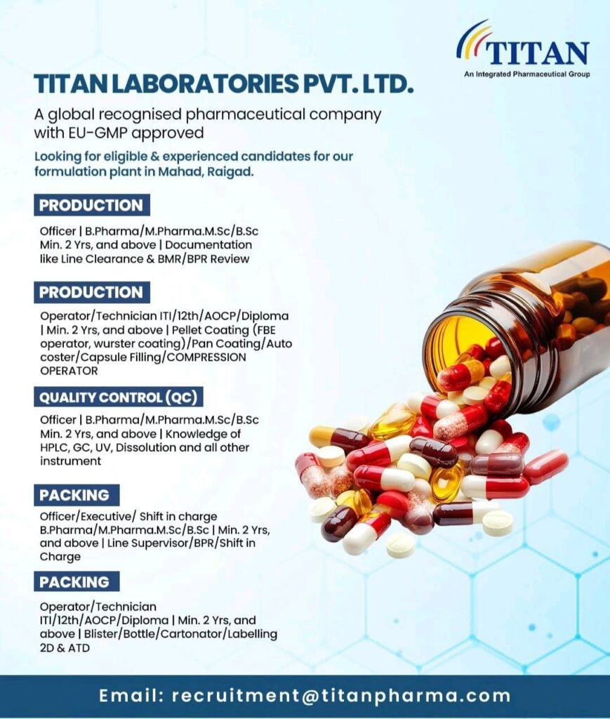 Titan Laboratories Pvt. Ltd.-Hiring 