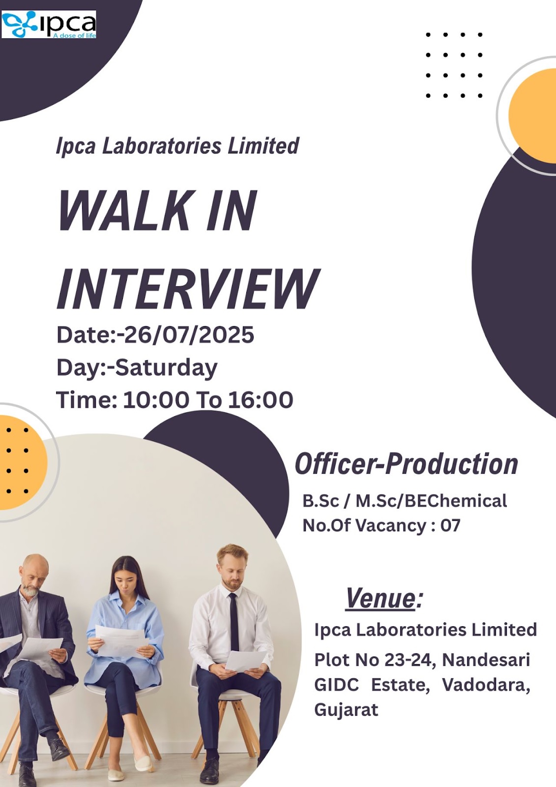 Ipca Laboratories- Walk-In Interview