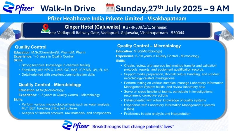 Pfizer Healthcare- Walk Interview