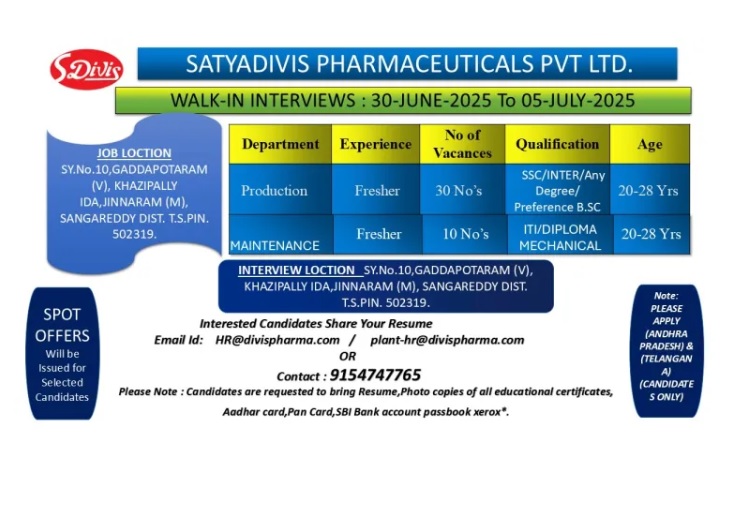 Satyadivis Pharmaceuticals-Interviews