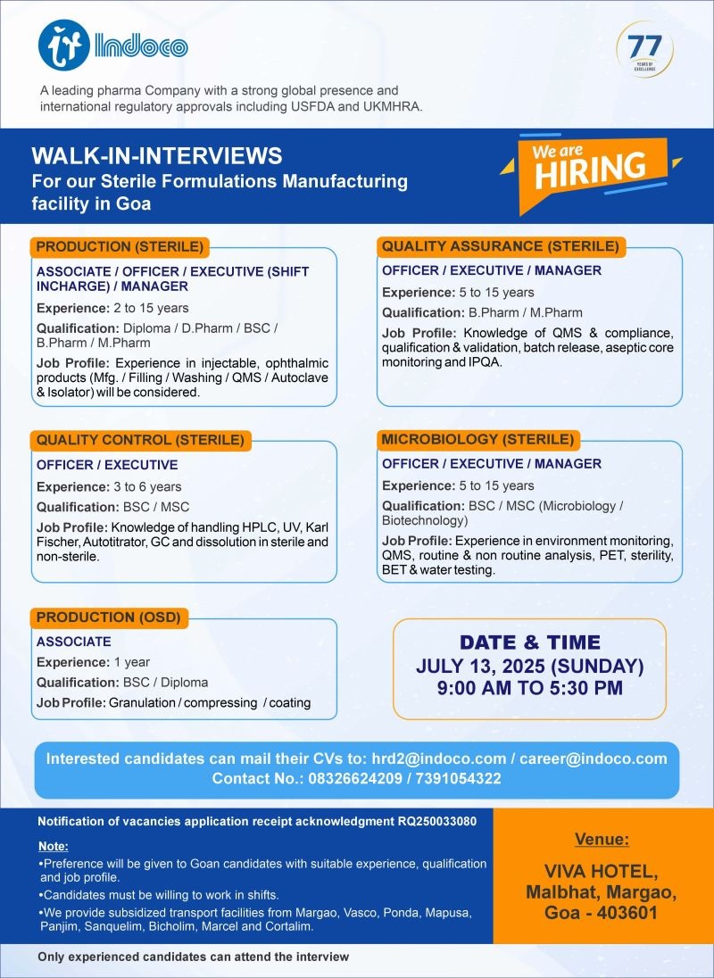 Indoco -Walk-In Interview