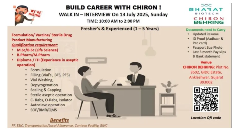 Bharat Biotech (Chiron Behring) - Walk-In Drive