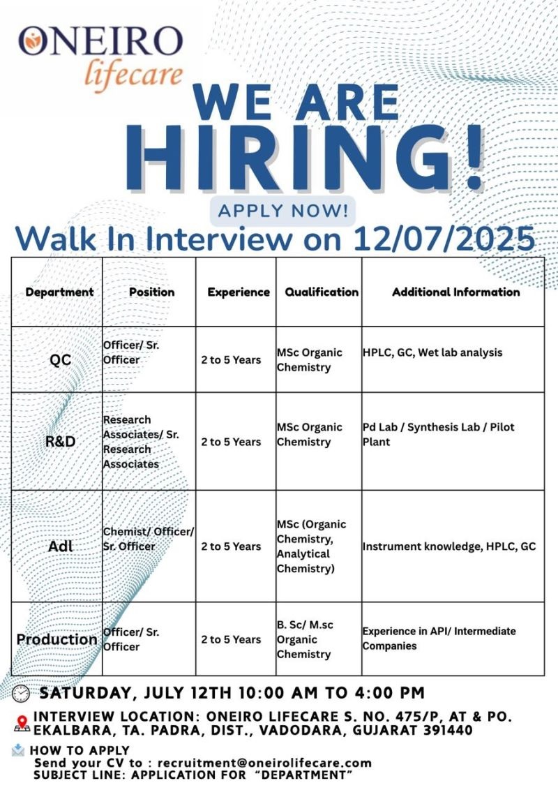 oneiro-walk-in-interview-for-qc-rd-adl-production-on-12th-july-2025