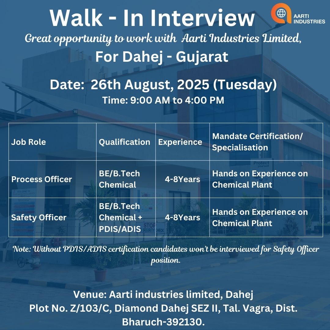 Aarti Industries- Walk In Interview