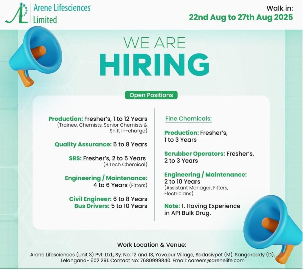 Arene Lifesciences- Walk-in
