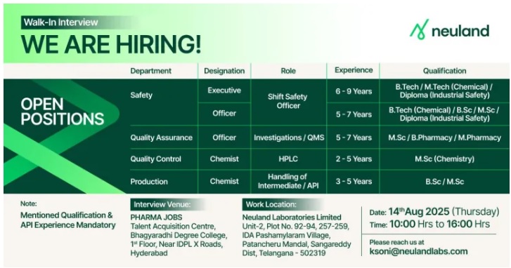 Neuland Labs-Walk-In Interview