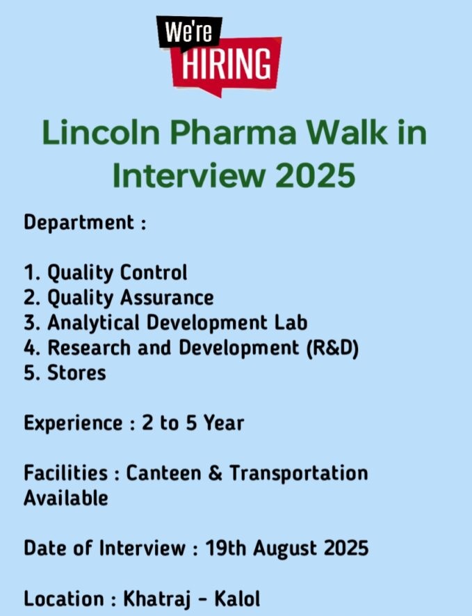 Lincoln Pharma- Walk in Interview