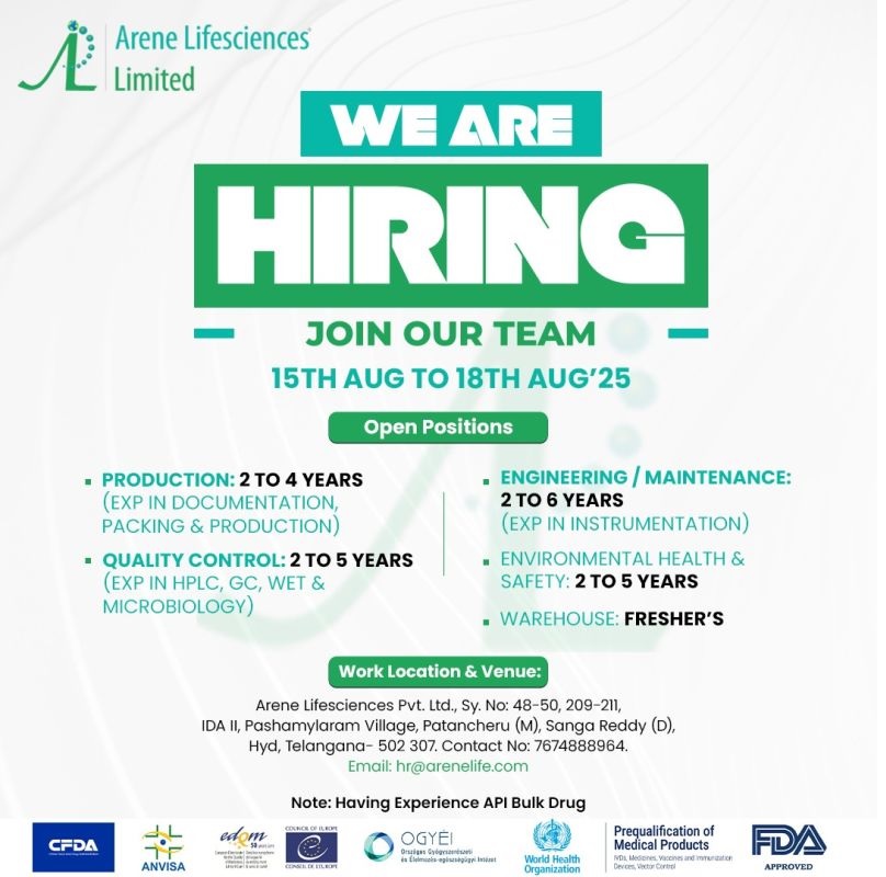 Arene Lifesciences -Walk In Interview