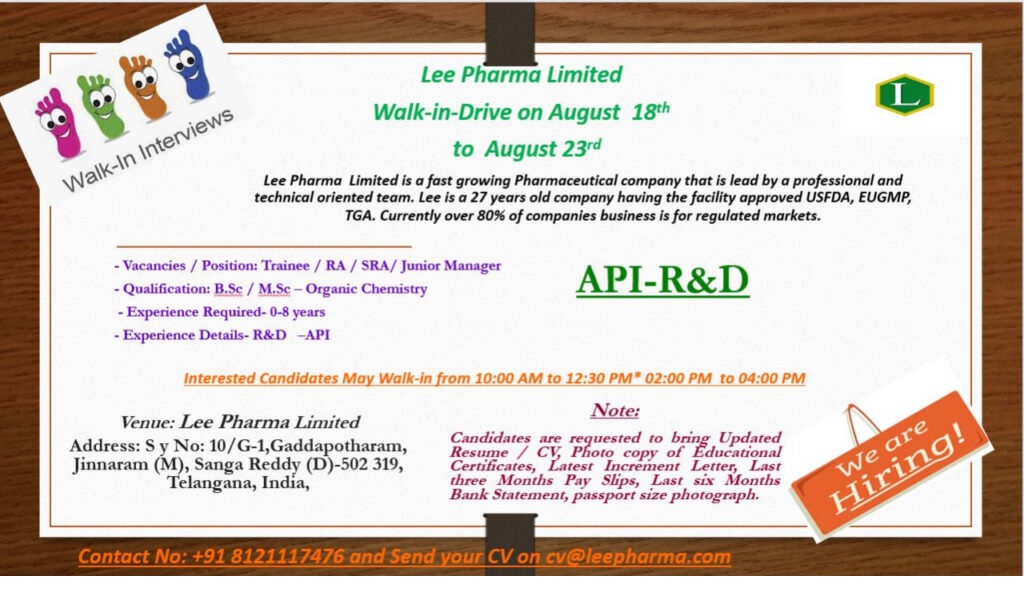 Lee Pharma Limited-Walk-In Drive
