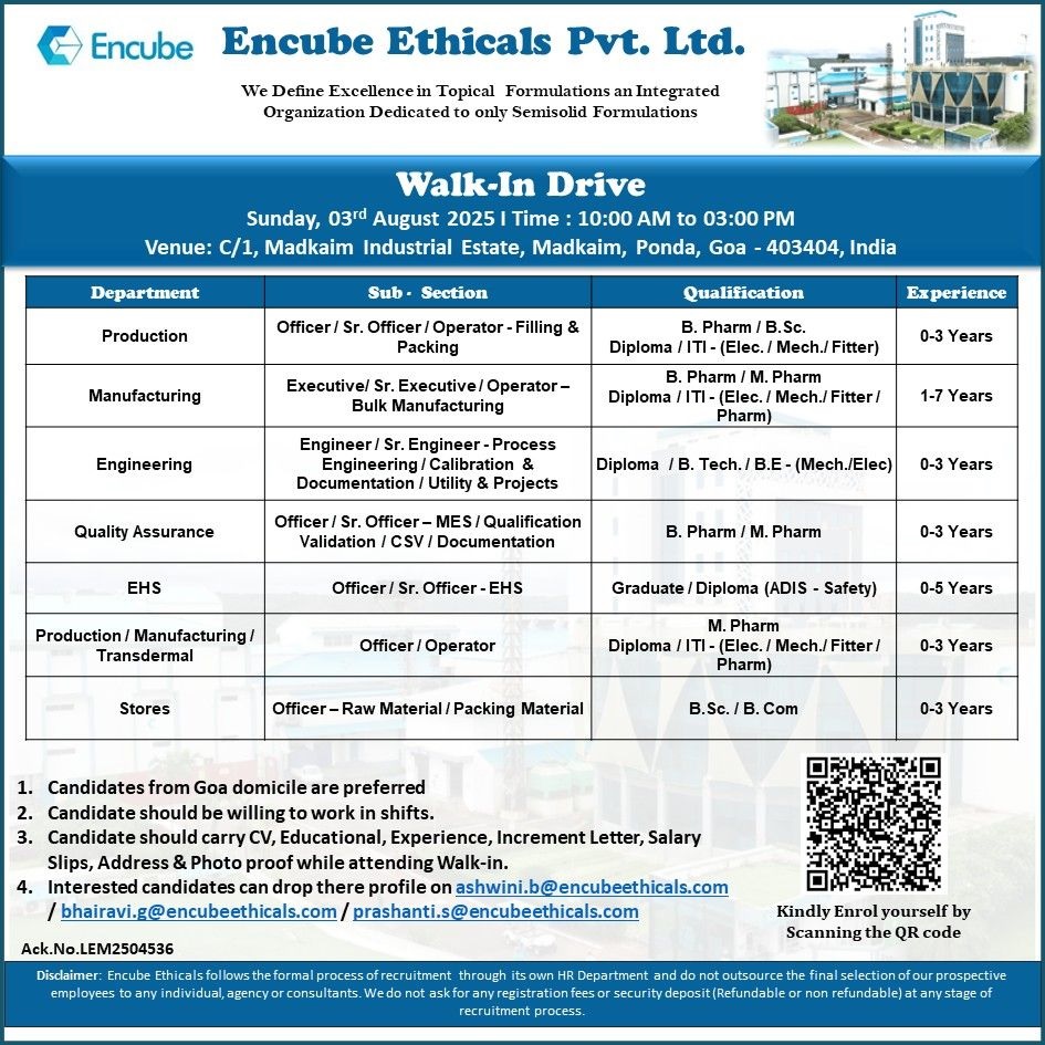 Encube Ethicals- Walk-In Drive