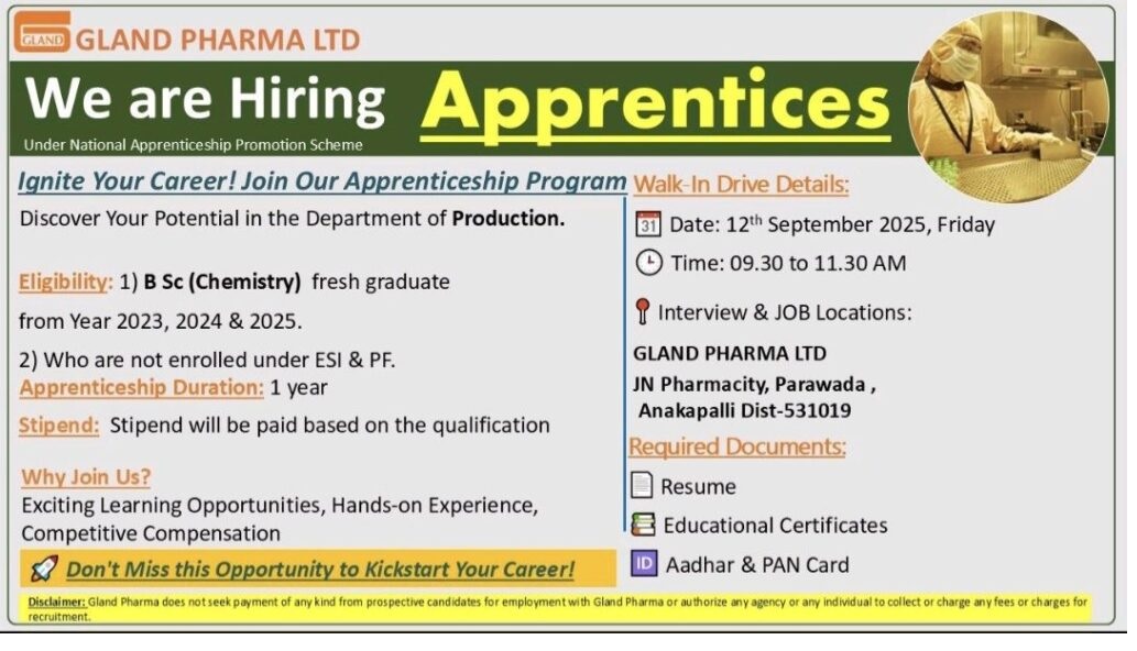 Gland Pharma-Walk-In Drive