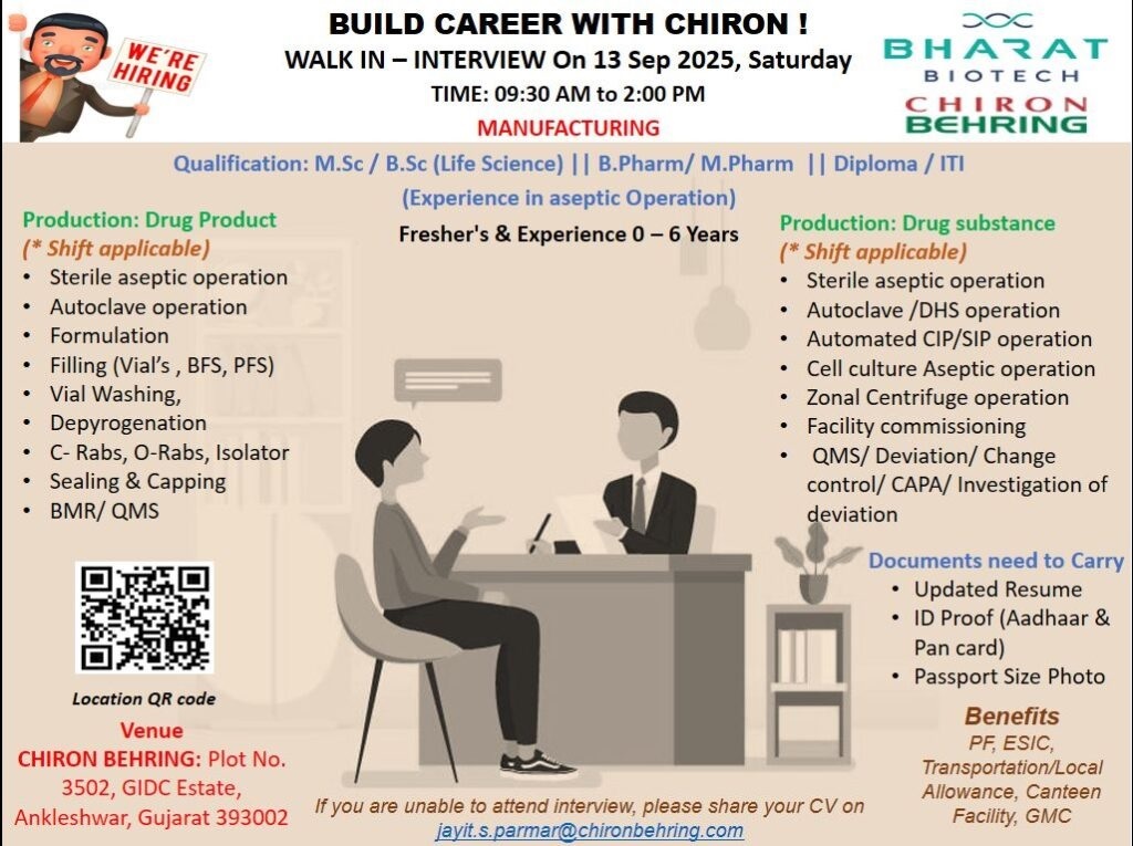 Bharat Biotech-Walk-In Interview