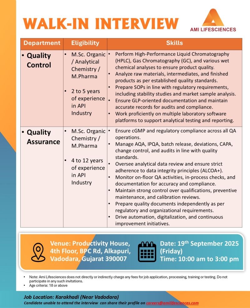 AMI Lifesciences- Walk In Interview
