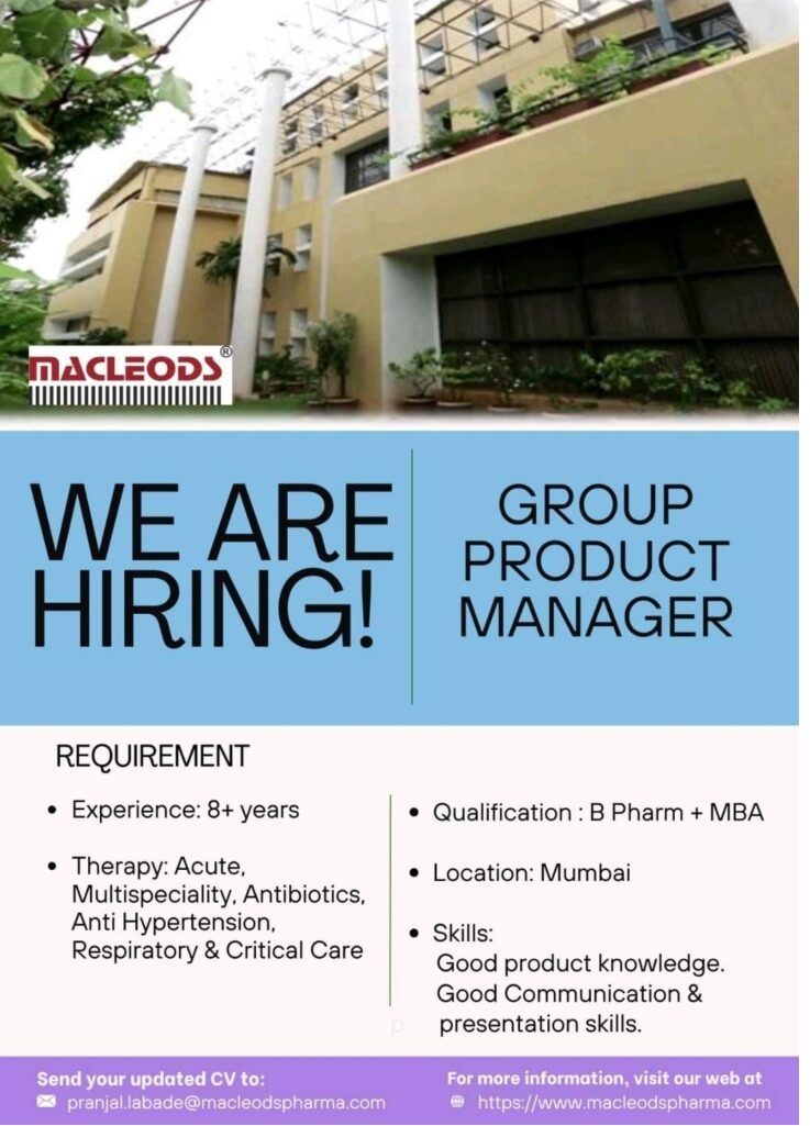 Macleods Pharmaceuticals-Hiring