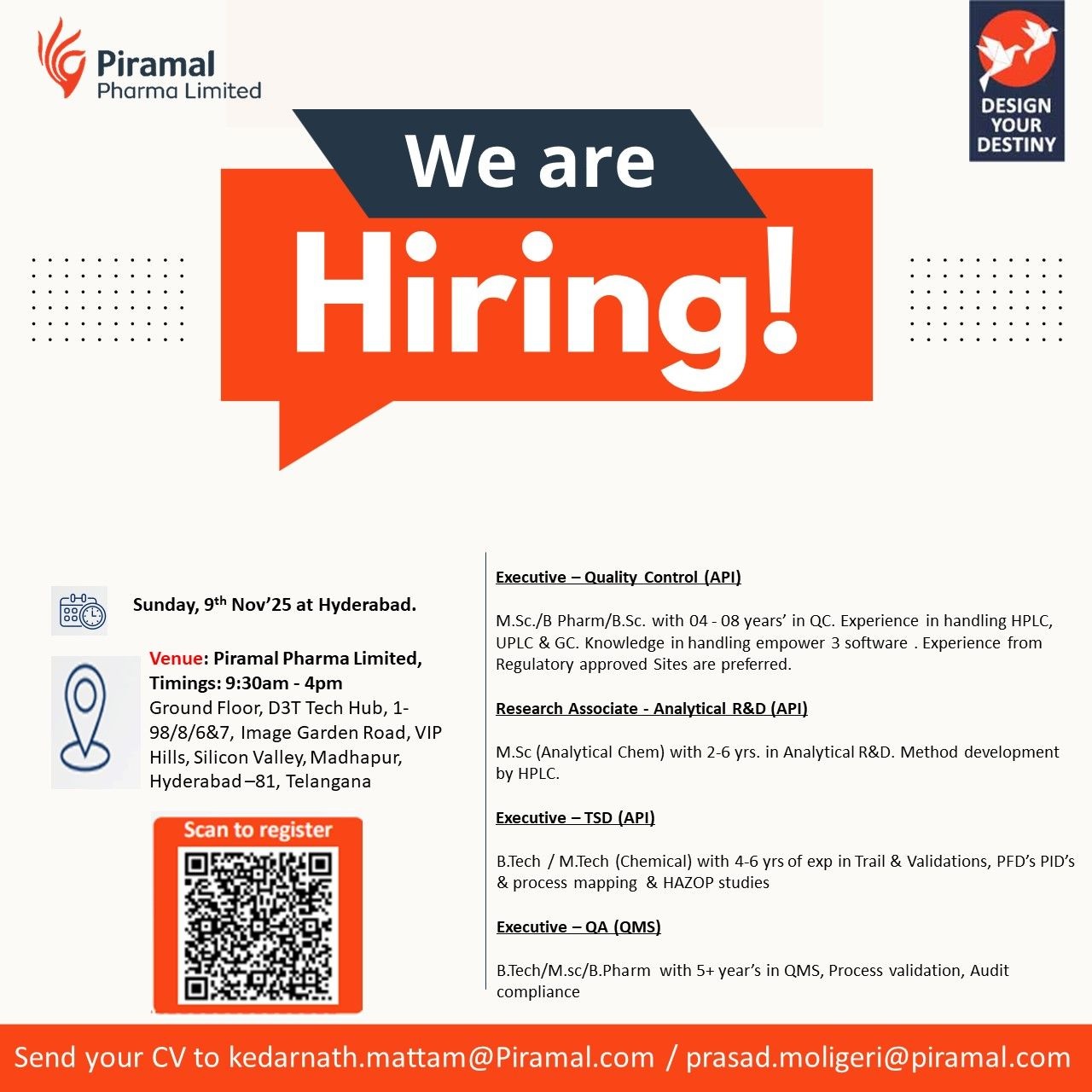 Piramal Pharma- Walk-In Interview