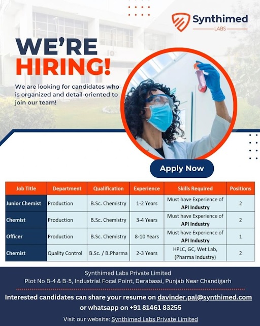 Synthimed Labs Hiring