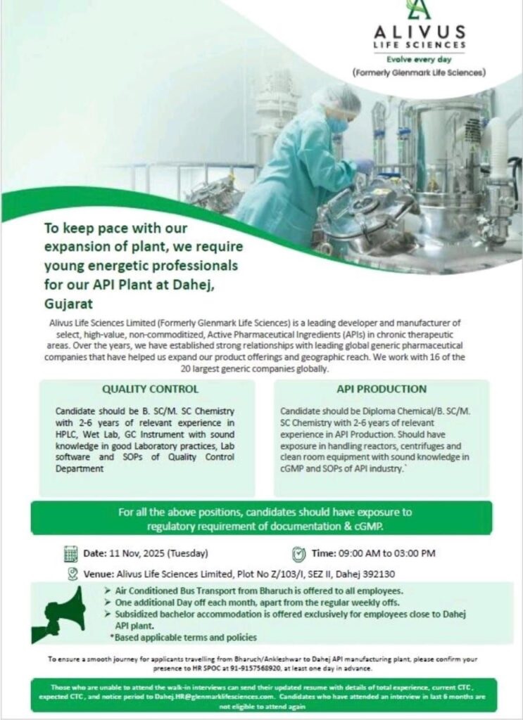 Alivus Life Sciences- Walk-In Interview