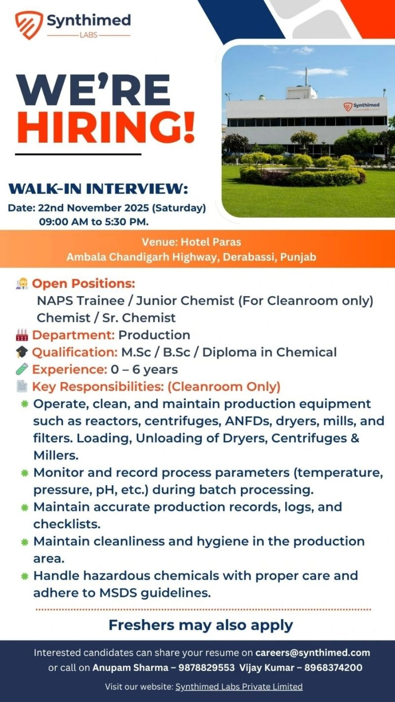 Synthimed Labs -Walk in