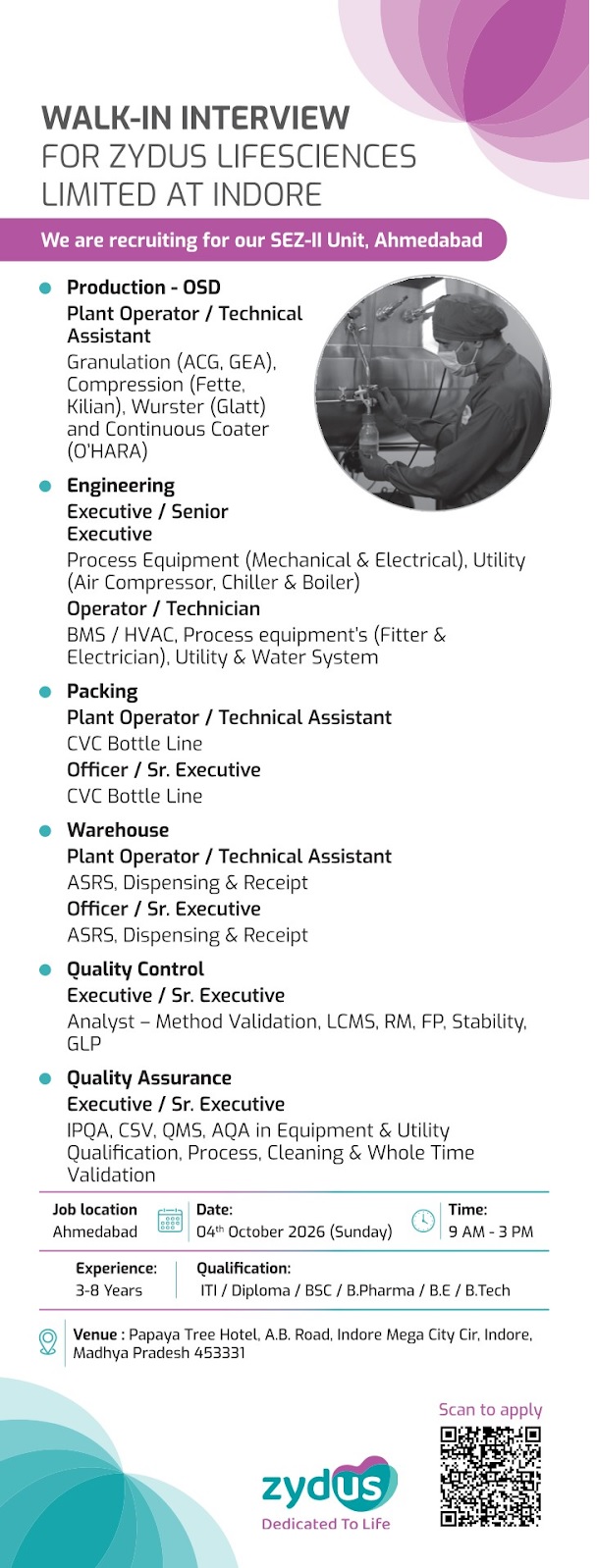 Zydus Lifesciences- Walk-in