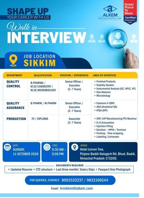Alkem Laboratories- Walk-In