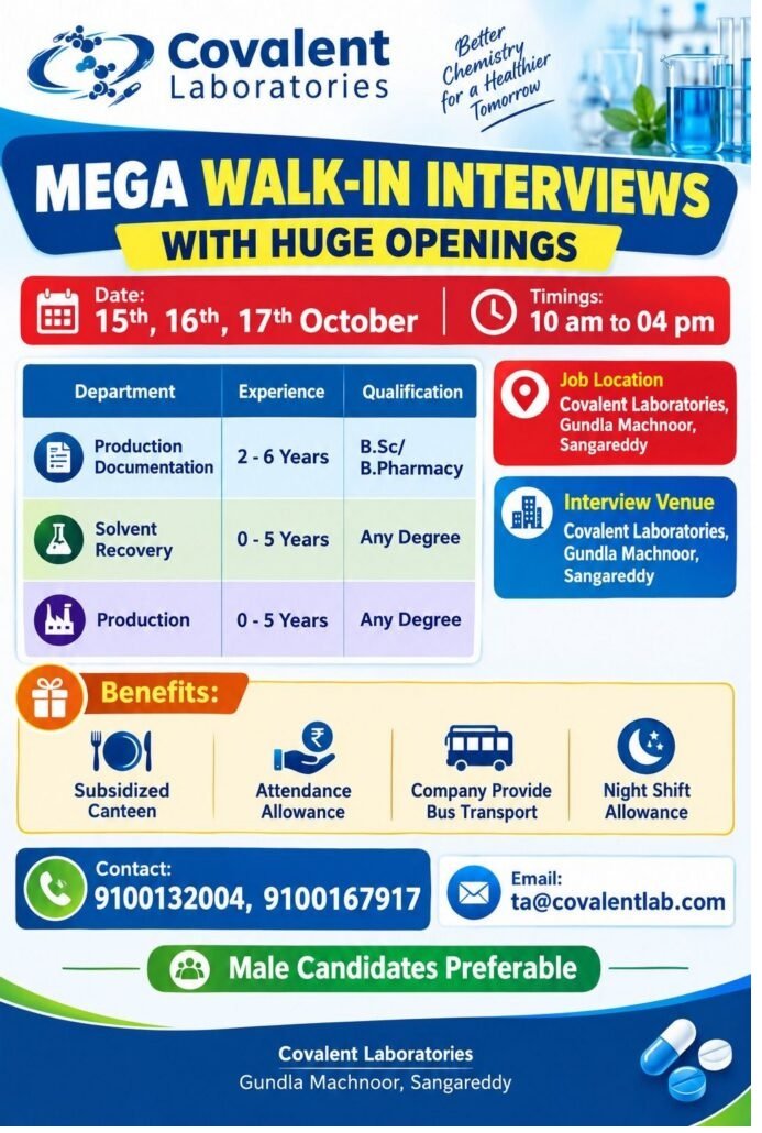 Covalent Laboratories- Walk-In Interview