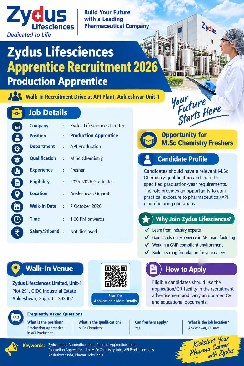 Zydus Apprentice Jobs 2026
