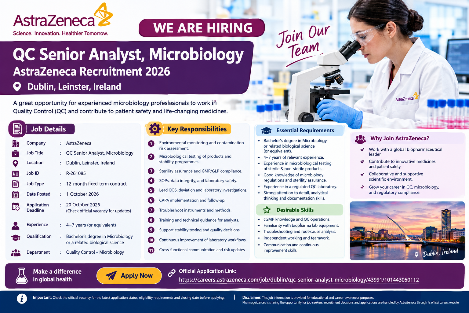 QC Senior Analyst, Microbiology