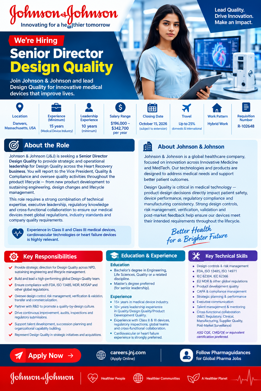 Senior Director Design Quality – Johnson & Johnson, Danvers,